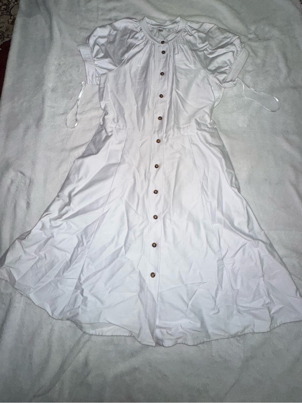 Calvin Klein White Button-Front Midi Dress